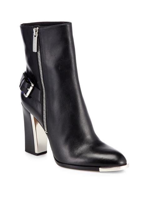 michael kors black leather ankle boots